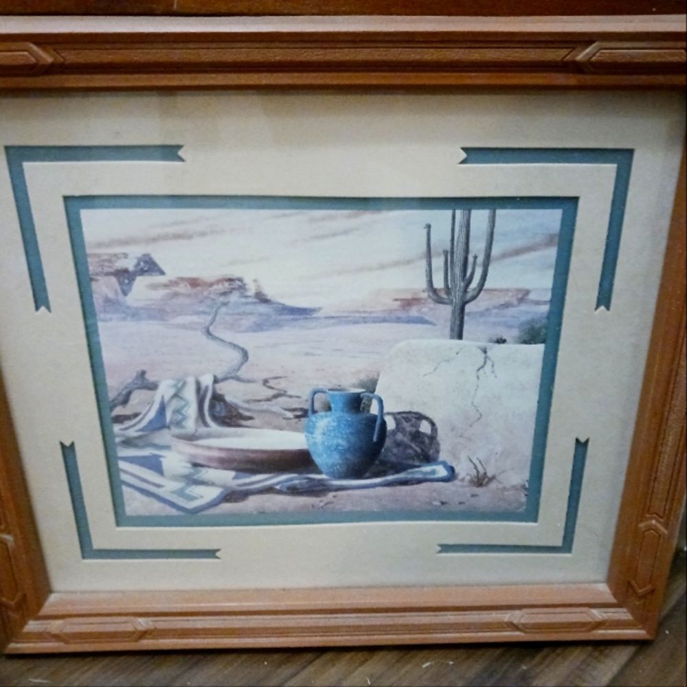 Clay Pot Watercolor Art Print Framed 16”x20”